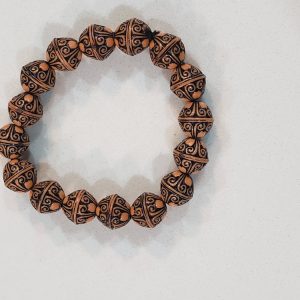 Patterned Brown Hand Beads