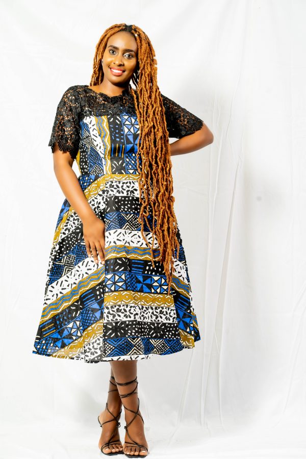 Cleopatra Multi Colored Short Sleeves Gown