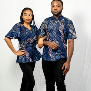 Thabo and Zanelle Blue Short Sleeves Shirts