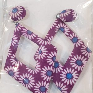 Purple Floral Earrings